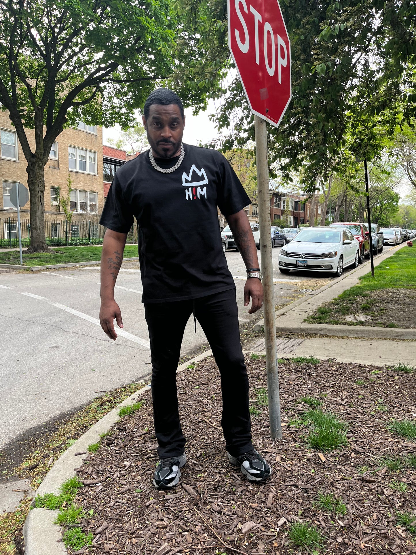 Short Sleeve Oversized H!M one of one Black Tee