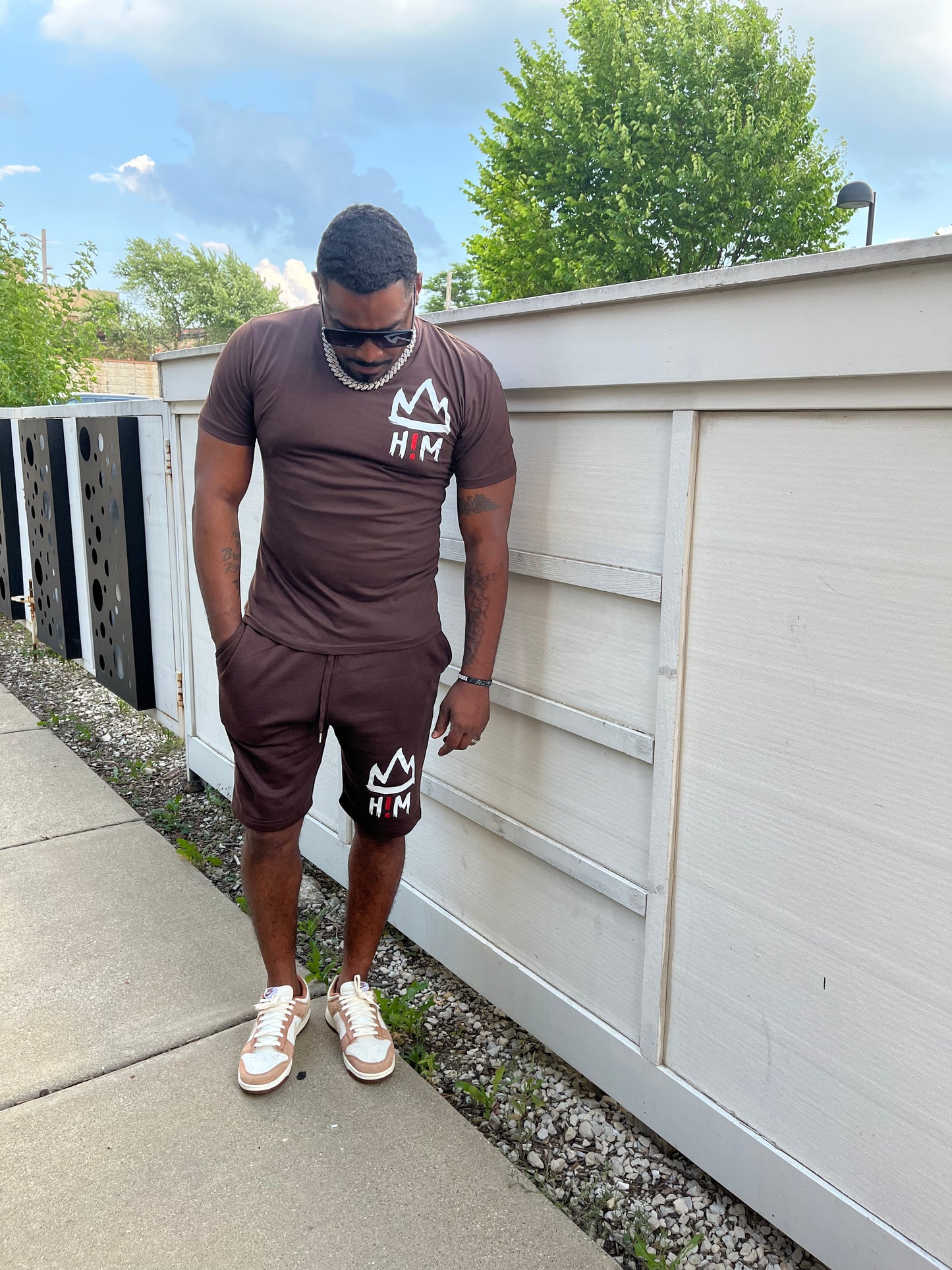 H!M Short Sleeve Set (Brown)