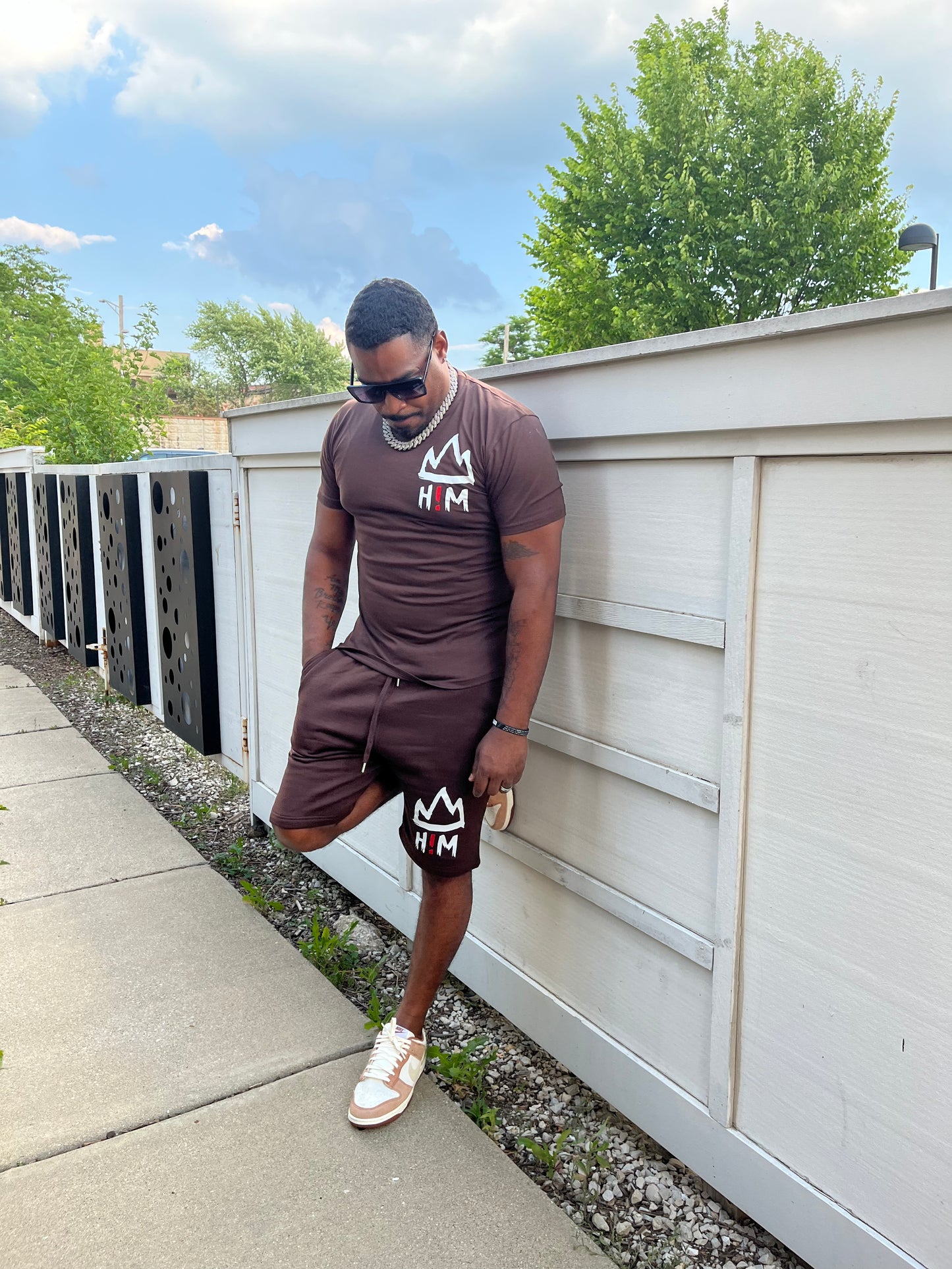 H!M Short Sleeve Set (Brown)