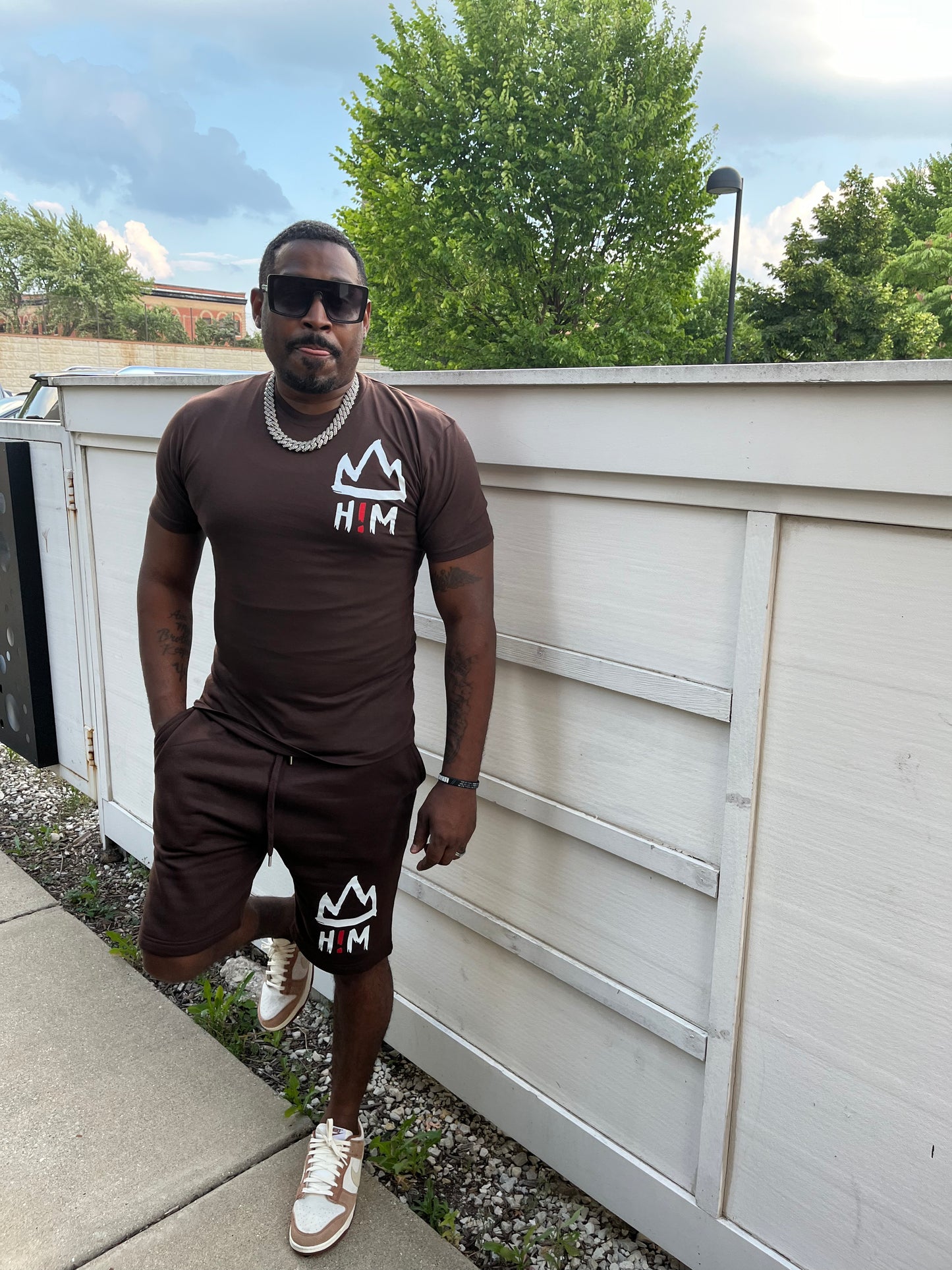 H!M Short Sleeve Set (Brown)
