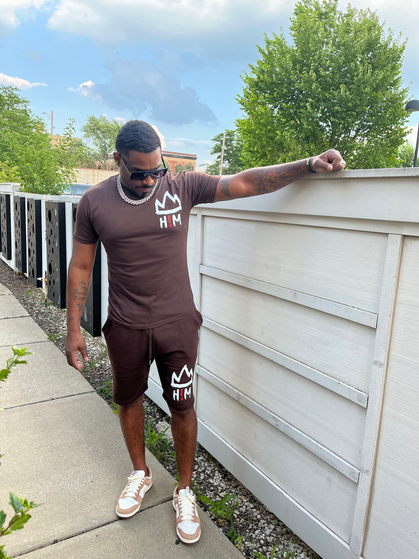 H!M Short Sleeve Set (Brown)