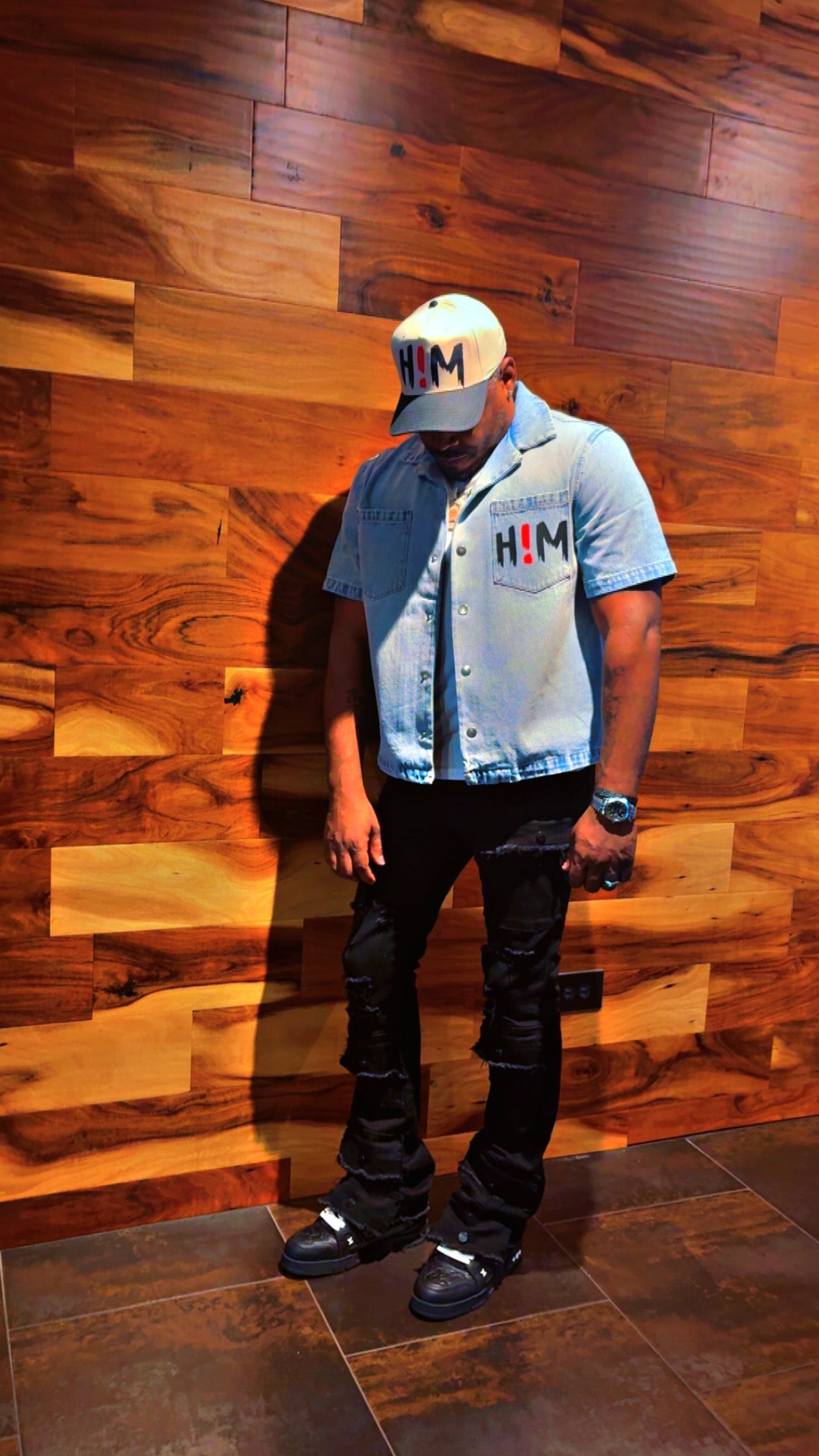 H!M Denim Crop Shirt