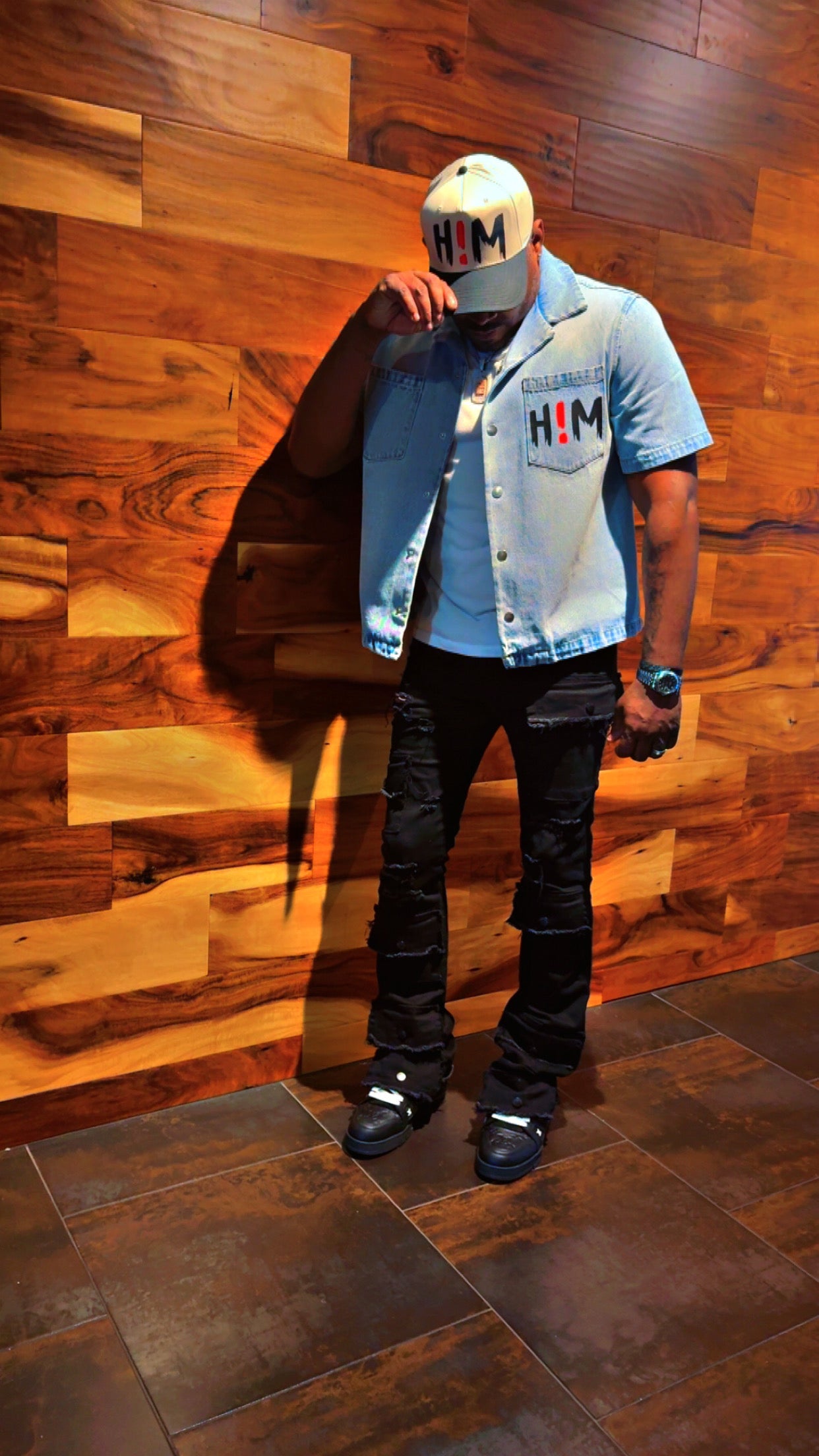 H!M Denim Crop Shirt