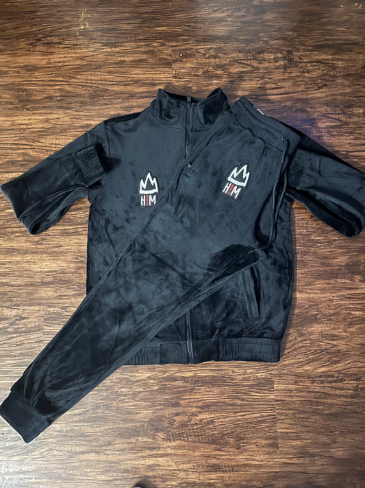 Black Paid in Full Velour H!M Jogger Set